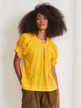 Apiece Apart Kasin Gauze boho Mustard Yellow top size XS